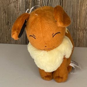 Vintage 8” Tomy Small Pokemon Eevee Plush Stuffed Animal Toy - STEAM CLEANED
